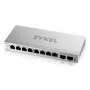 Managed L2 Gigabit switch Zyxel GS1200-10v3 — 8x Gigabit (10/100/1000), 20 Gbps, MAC 4000, desktop, sivý