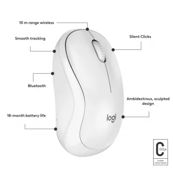 Logitech M240 Silent bezdrôtová Bluetooth myš, biela