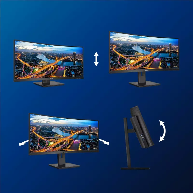 Philips B Line 346B1C/00 počítačový monitor 86,4 cm (34 inch) 3440 x 1440 pixelov Quad HD LCD čierny