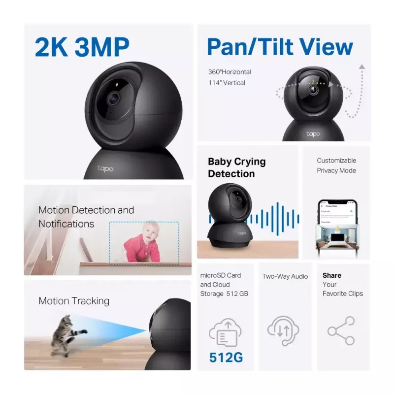 TP-Link Tapo Pan/Tilt Home Security Wi-Fi kamera