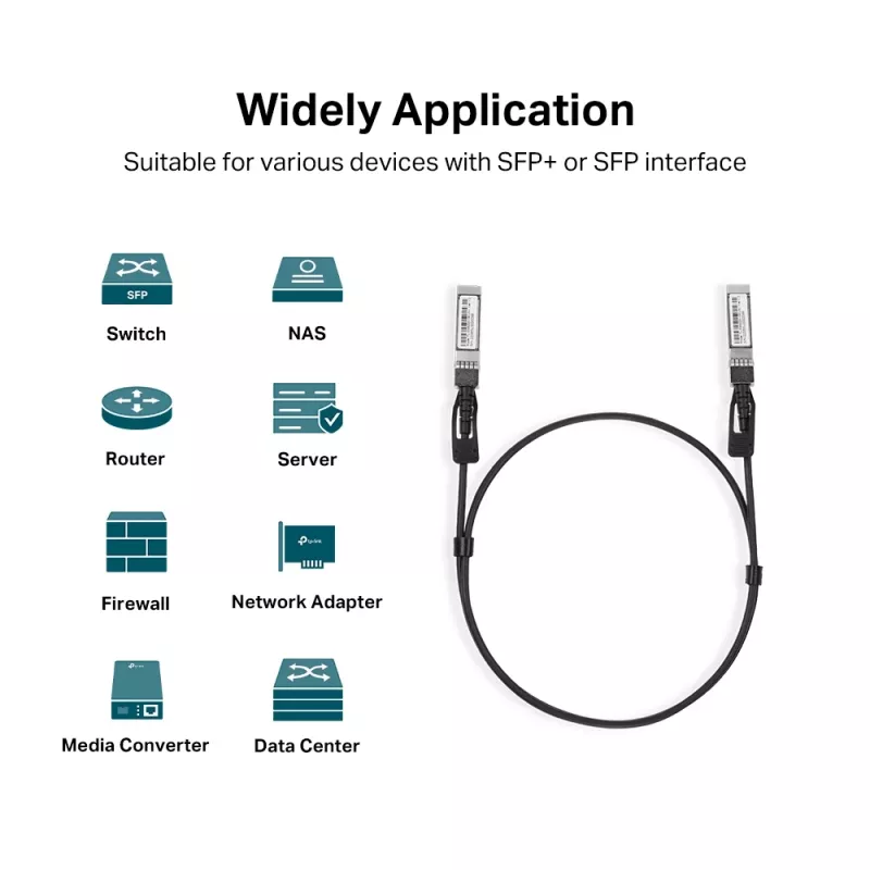 TP-Link 1M Direct Attach SFP+ kábel pre 10 Gigabit pripojenia