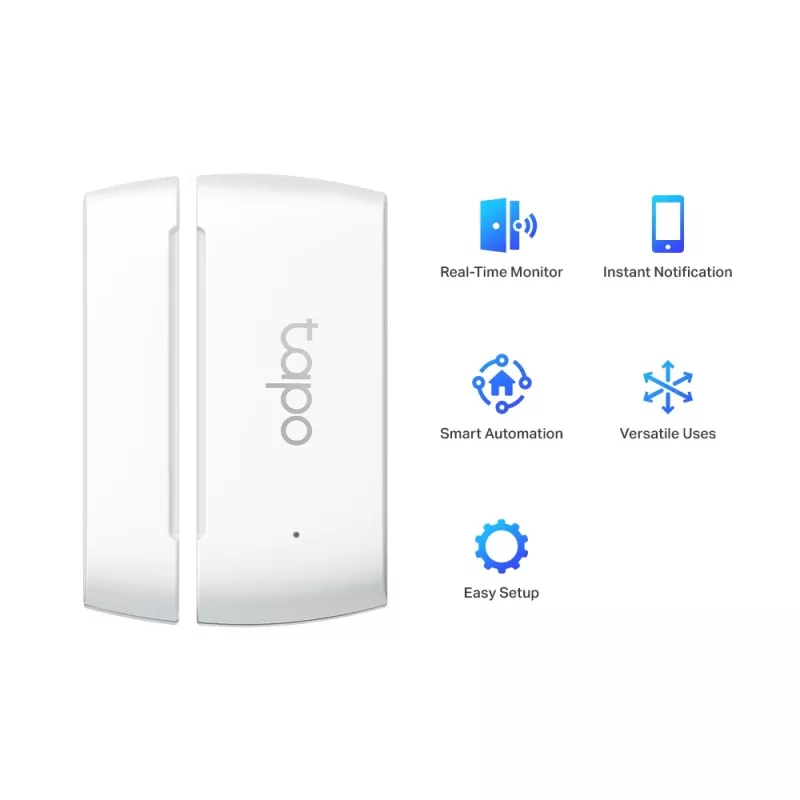 TP-Link Tapo Smart Contact Sensor, bezdrôtový, biely, 922 MHz, dvere/okno, 0 - 40 °C, CR2032