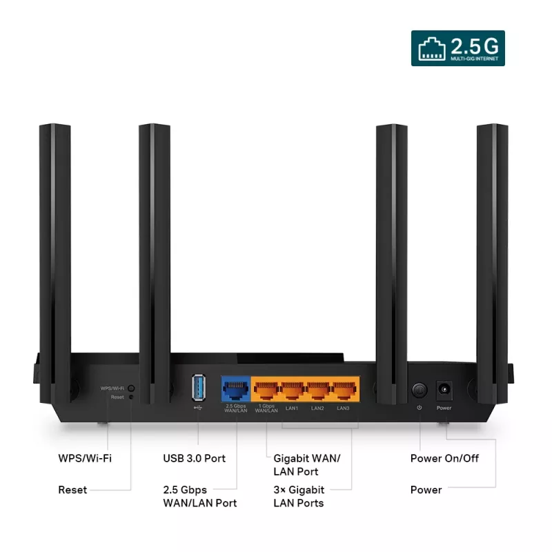 TP-Link Archer AX3000 Multi-Gigabit Wi-Fi 6 router s 2,5G portom