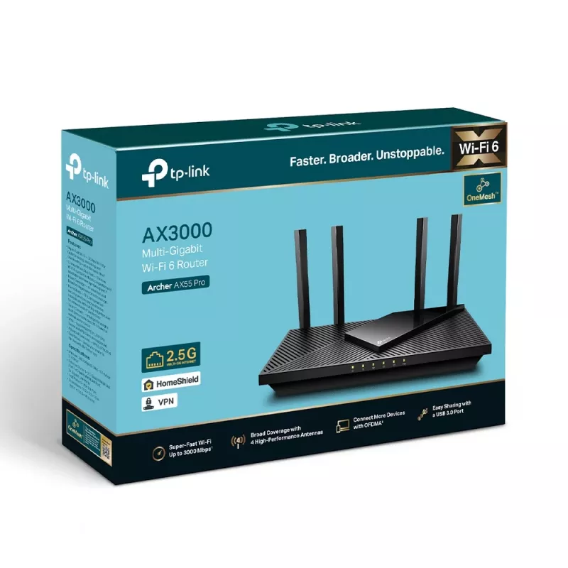 TP-Link Archer AX3000 Multi-Gigabit Wi-Fi 6 router s 2,5G portom