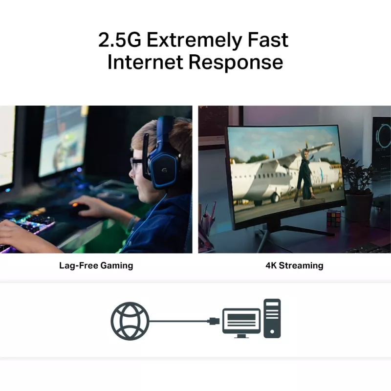 TP-Link 2,5 Gigabit PCIe sieťový adaptér, interný, káblový, PCI Express, Ethernet, 2500 Mbit/s, čierny, sivý