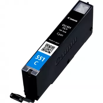 Canon CLI-551C azúrová atramentová kazeta, štandardná výťažnosť, fotoazúrová, atrament na báze farbiva, 1 ks, 304 strán
