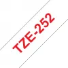 Laminovacia páska Brother TZe252 24 mm červená na bielej