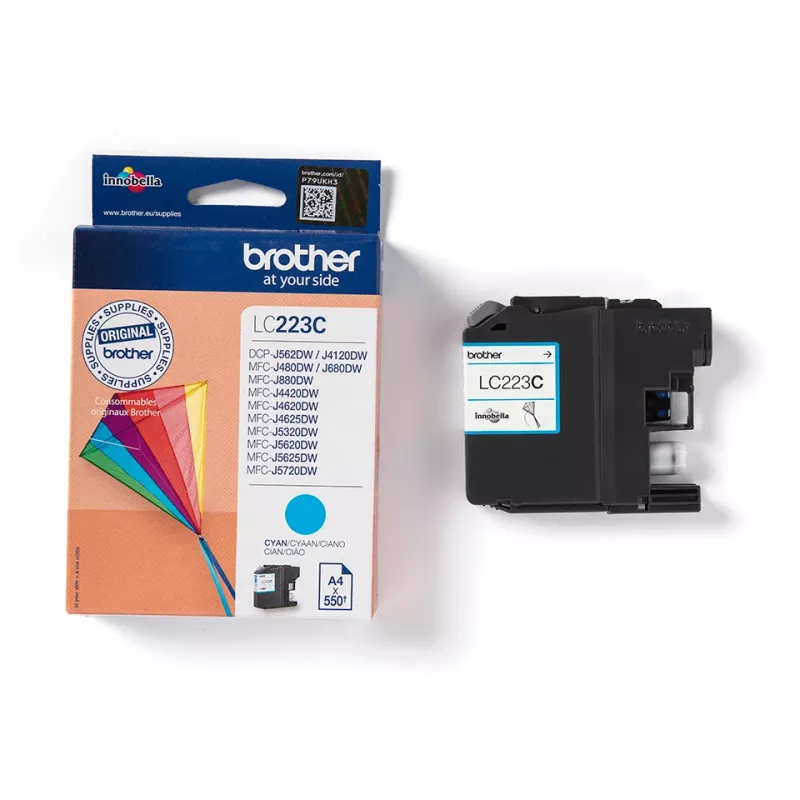Brother LC223C atramentová kazeta, 1 ks, originál, azúrová