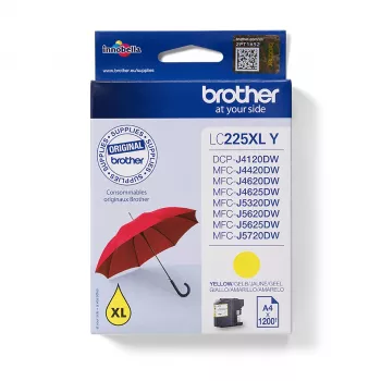 Brother LC225XLY atramentová kazeta 1 ks originál vysokokapacitná (XL) žltá