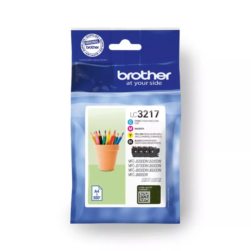 Brother LC3217VALDR atramentová kazeta 4 ks originál čierna, azúrová, purpurová, žltá