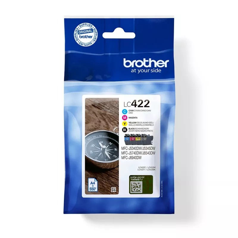 Brother LC422VAL atramentová kazeta 4 ks originálna čierna, azúrová, purpurová, žltá
