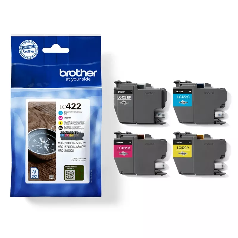 Brother LC422VAL atramentová kazeta 4 ks originálna čierna, azúrová, purpurová, žltá