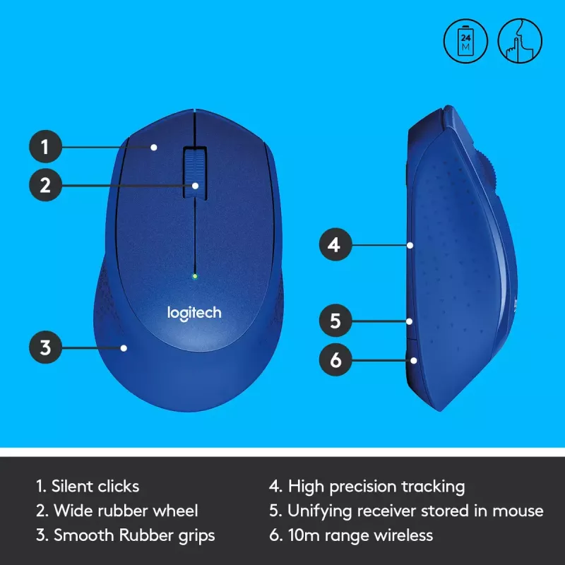 Myš Logitech M330 SILENT PLUS RF Wireless