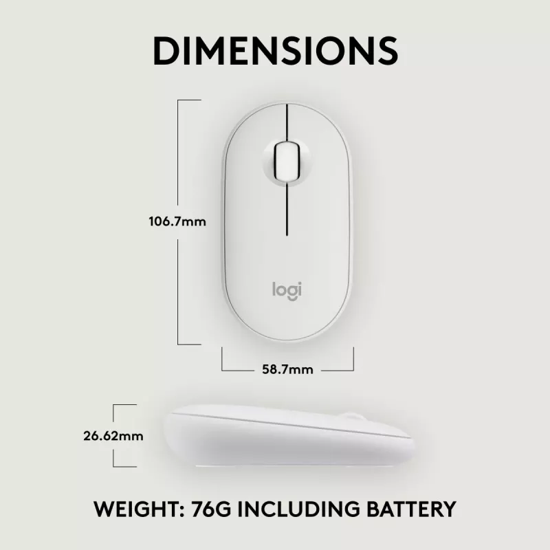 Myš Logitech M350S biela USB optická bezdrôtová