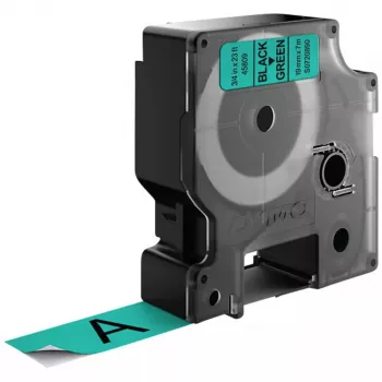 DYMO Original D1 etikety | čierna tlač na zelenej páske | 19 mm x 7 m | samolepiace etikety pre tlačiareň etikiet LabelManager | vyrobené v Európe