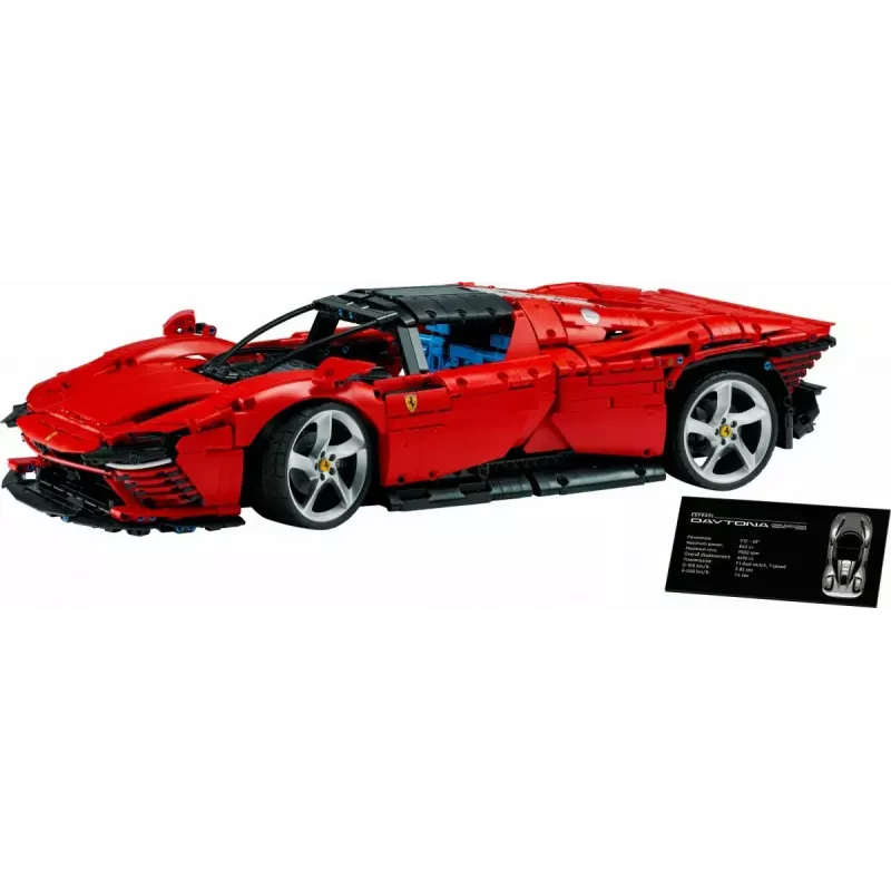 LEGO Technic stavebnica Ferrari Daytona SP3 v mierke 1:8, 3 778 dielov, červená, 6,99 kg