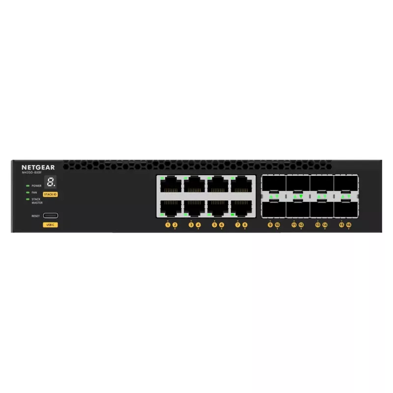 NETGEAR M4350-8X8F Managed L3 10G Ethernet (100/1000/10000) 1U čierna