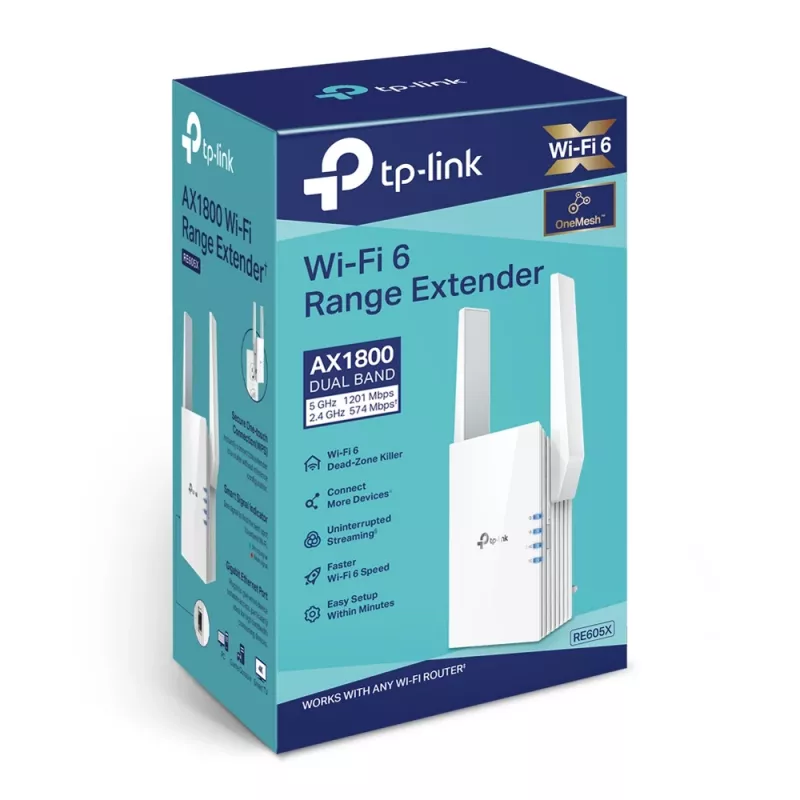 Sieťový opakovač TP-Link AX1800 WiFi 6 Extender RE605X