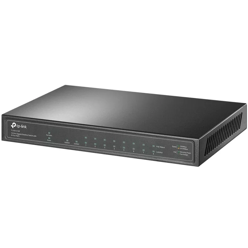 TP-Link TL-SG1210P sieťový switch nespravovaný Gigabit Ethernet (10/100/1000) Power over Ethernet (PoE) sivý