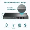 TP-Link 18-portový Gigabit rackový switch so 16 PoE+, nespravovaný, Gigabit Ethernet (10/100/1000), plný duplex, Power over Ethernet (PoE), racková montáž, 1U