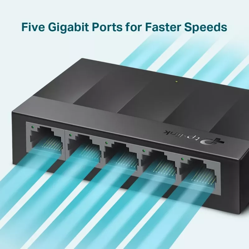 TP-Link 5-portový 10/100/1000Mbps stolný sieťový switch, nespravovaný, Gigabit Ethernet (10/100/1000), na stenu