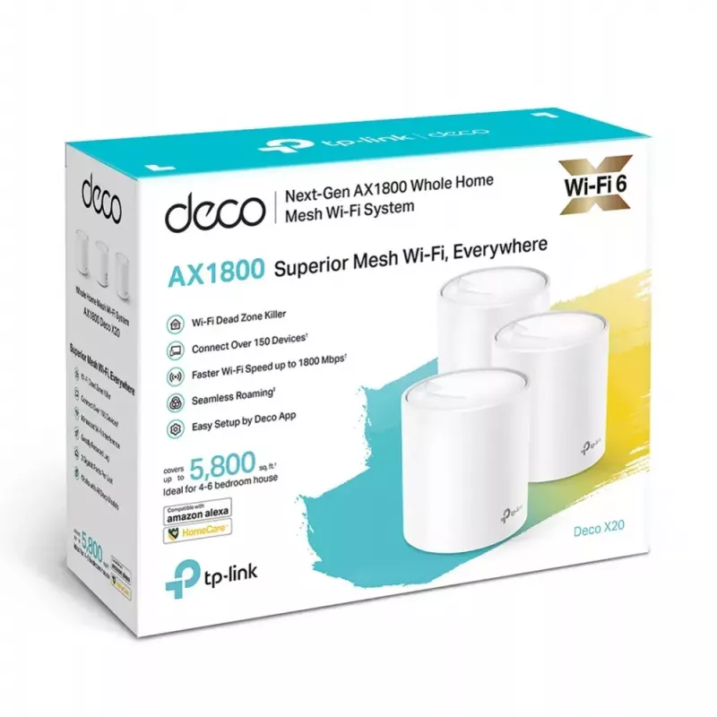 TP-Link AX1800 Whole Home Mesh Wi-Fi 6 System, balenie 3 ks