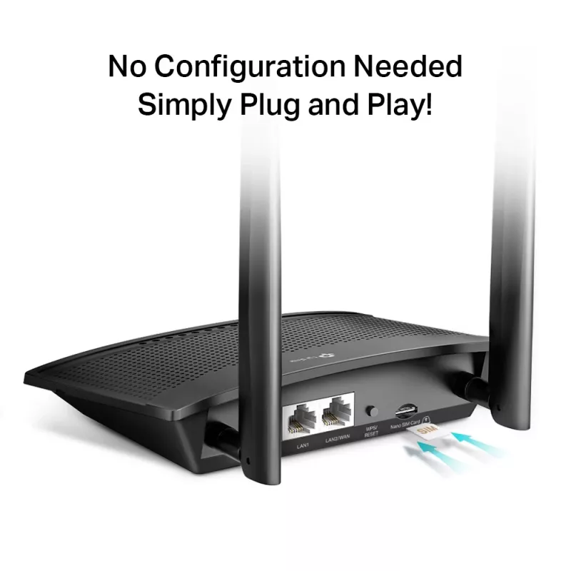 TP-Link TL-MR100 WLAN router Fast Ethernet Single-Band (2,4 GHz) 4G čierny