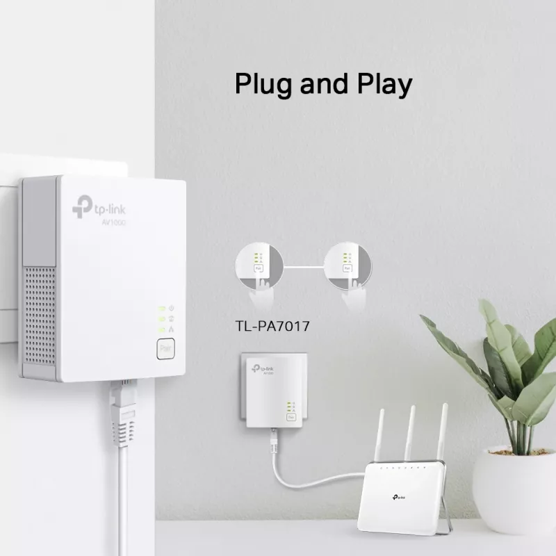 TP-Link TL-PA7017 KIT PowerLine sieťový adaptér 1000 Mbit/s Ethernet LAN biely 2 ks