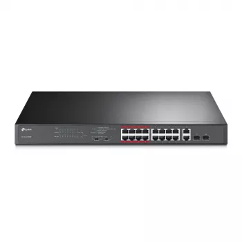 TP-Link 16-portový 10/100Mbps + 2-portový Gigabit neřízený PoE switch