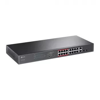TP-Link 16-portový 10/100Mbps + 2-portový Gigabit neřízený PoE switch