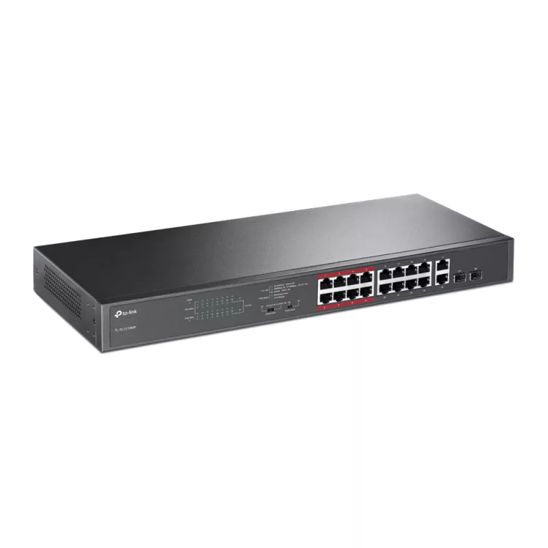 TP-Link 16-portový 10/100Mbps + 2-portový Gigabit neřízený PoE switch