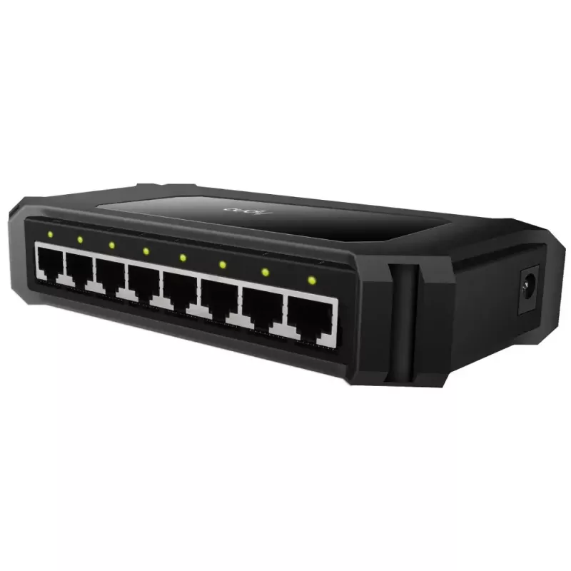 Sieťový switch Cudy GS108D 8-portový Gigabit Ethernet (10/100/1000), 16 Gbit/s switching, DC 5V, desktop, čierna