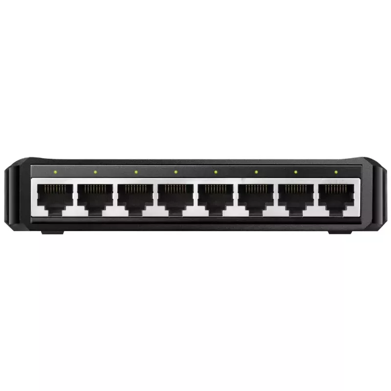 Sieťový switch Cudy GS108D 8-portový Gigabit Ethernet (10/100/1000), 16 Gbit/s switching, DC 5V, desktop, čierna