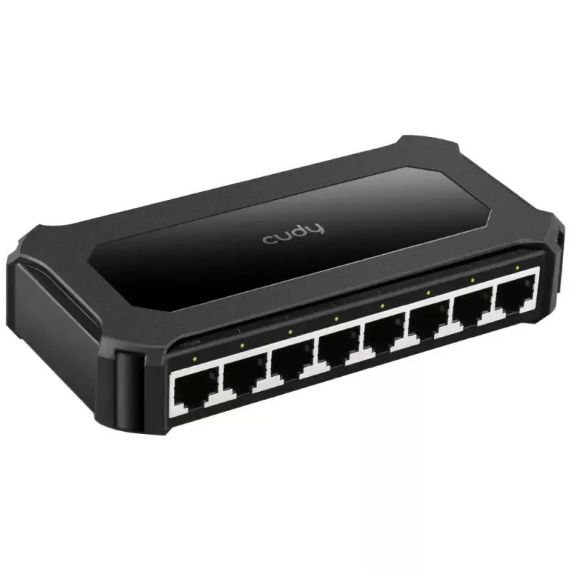 Sieťový switch Cudy GS108D 8-portový Gigabit Ethernet (10/100/1000), 16 Gbit/s switching, DC 5V, desktop, čierna