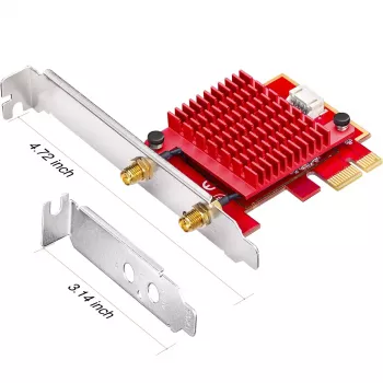 Interná WLAN/Bluetooth PCIe sieťová karta Cudy WE3000S — trojpásmová 2.4/5/6 GHz, Intel AX210, Bluetooth 5.2, 2400 Mbit/s, Full-Height/Low-Profile