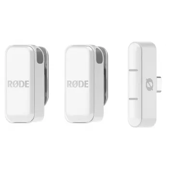 Pripínací mikrofón RØDE Wireless Micro — bezdrôtový USB lavalier, 20–20000 Hz, 24-bit, 100 m dosah, biely
