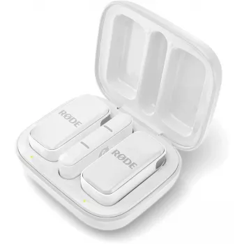 Bezdrôtový mikrofónový systém Rode Wireless Micro Lightning – omnidirekcionálny, 48 kHz/24-bit, výdrž batérie 7 h, dosah 100 m, biely