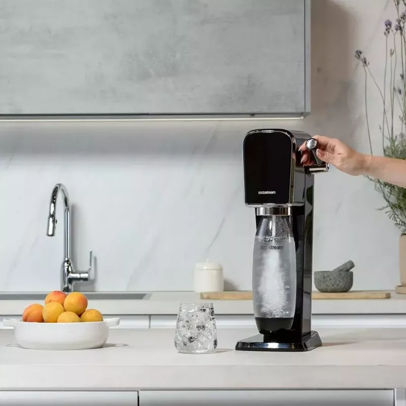 SodaStream ART čierny Steel sýfon na vodu 1L Carbonator 60L