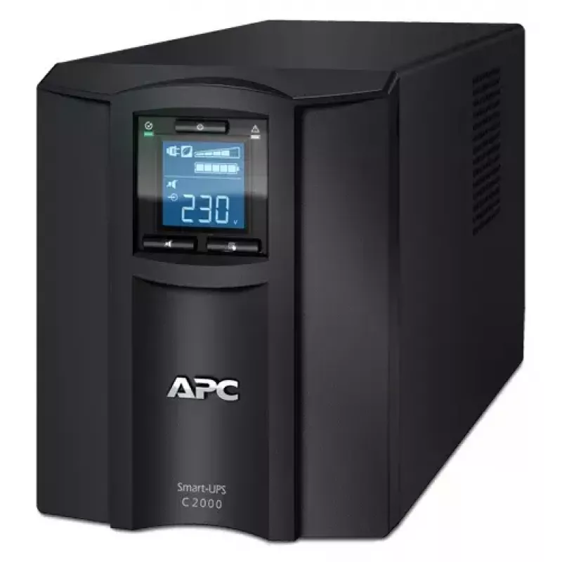 APC Smart-UPS C, Line Interactive, 2000VA, Tower, 230V, 6x IEC C13+1x IEC C19 výstupy, USB a sériová komunikácia, AVR, grafický LCD