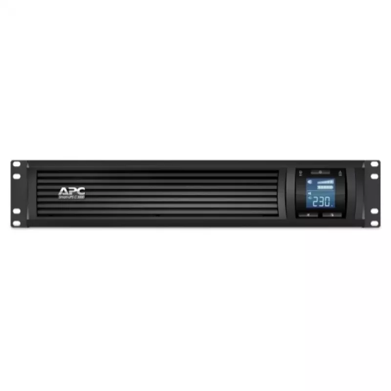 APC Smart-UPS C, Line Interactive, 3kVA, Rackmount 2U, 230V, 8x IEC C13+1x IEC C19 výstupy, USB a sériová komunikácia, AVR, grafický LCD