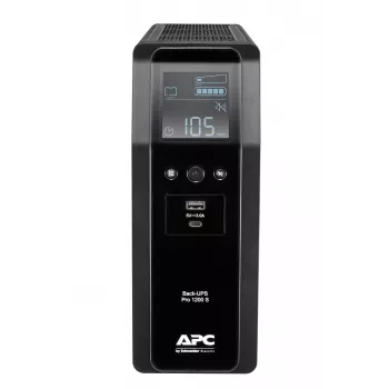 APC Back-UPS Pro, 1200VA/720W, Tower, 230V, 8x IEC C13 zásuvky, sínusová vlna, AVR, USB Type-A + C konektory, LCD, batéria vymeniteľná používateľom