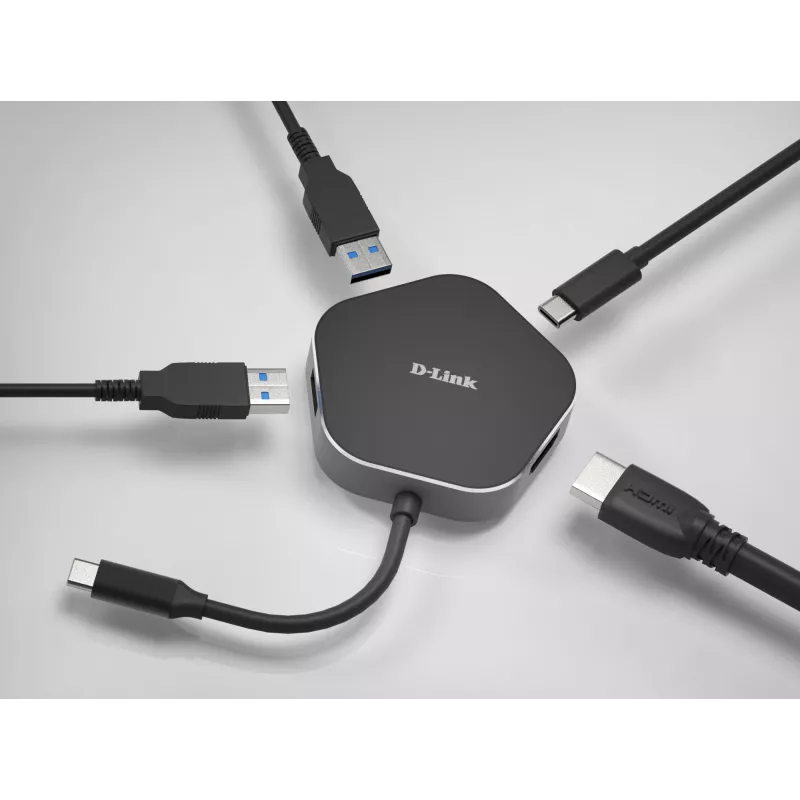 D-Link 4-in-1 USB-C hub s HDMI a Power Delivery