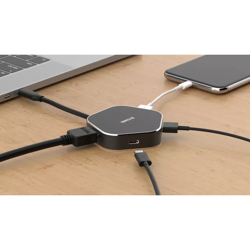 D-Link 4-in-1 USB-C hub s HDMI a Power Delivery