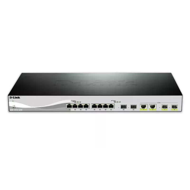 D-Link DXS-1210-12TC/E sieťový switch Managed L2 10G Ethernet (100/1000/10000) 1U čierna, strieborná