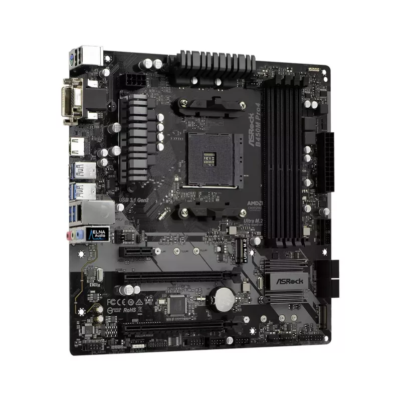 Základná doska ASRock B450M PRO4 AMD B450 Socket AM4 micro ATX