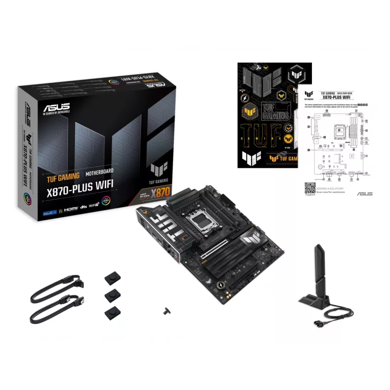 Základná doska ASUS TUF GAMING X870-PLUS WIFI — AMD X870, Socket AM5, ATX, DDR5, 4 DIMM, Wi-Fi 7, Bluetooth 5.4