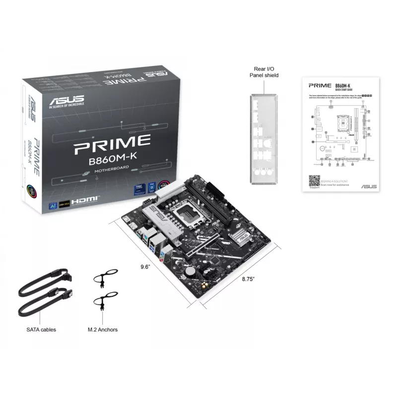 Základná doska ASUS PRIME B860M-K — Intel B860, LGA 1851, micro ATX, DDR5, 2x M.2, 2 DIMM, 2.5Gb LAN