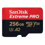 SanDisk Extreme PRO microSDXC 256GB + adaptér SD, rýchlosť čítania 200 MB/s, rýchlosť zápisu 140 MB/s, A2, C10, V30, UHS-I U3