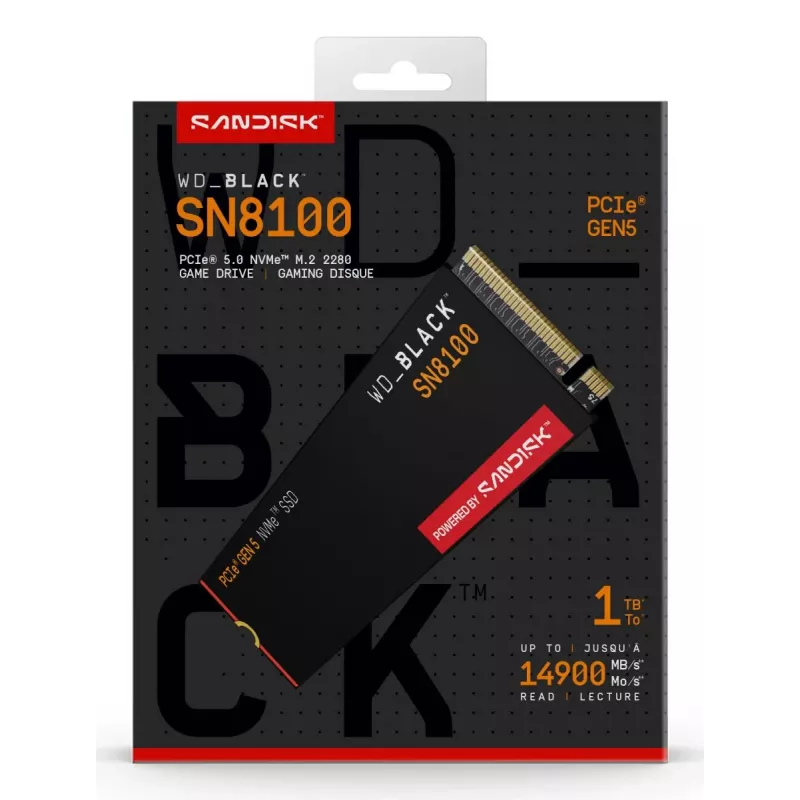 SSD disk Western Digital 1 TB M.2 PCI Express 5.0 čierny SN8100