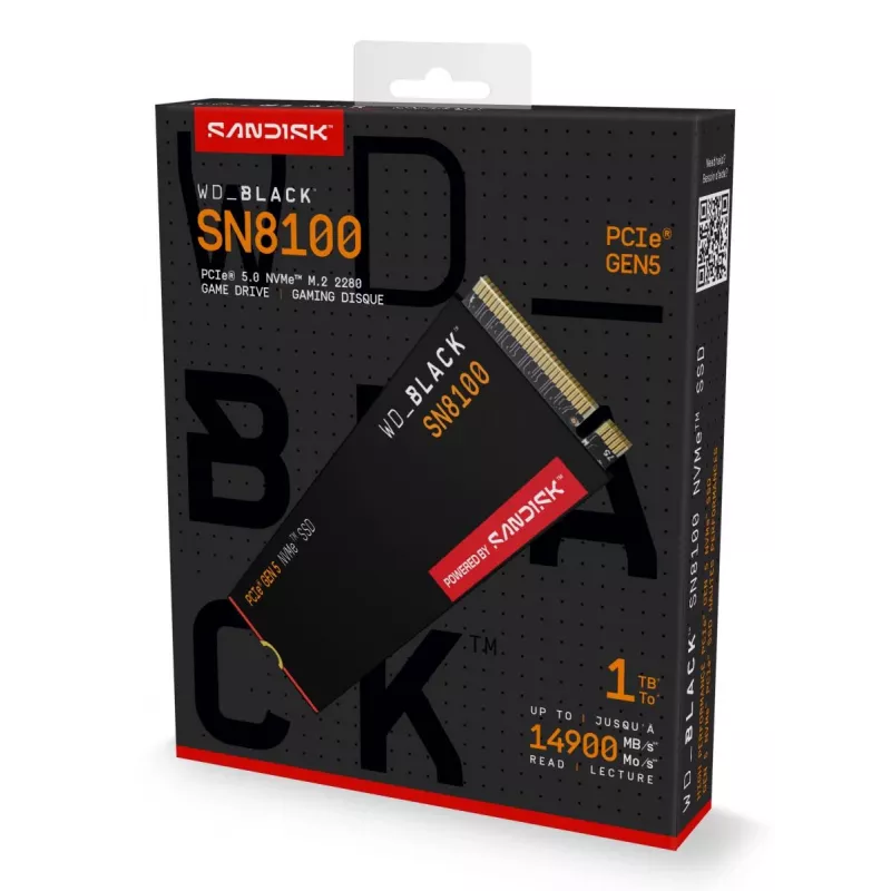 SSD disk Western Digital 1 TB M.2 PCI Express 5.0 čierny SN8100